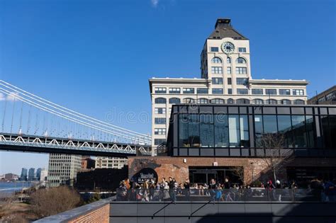 Time Out Market New York Rooftop with People in Dumbo Brooklyn of New ...