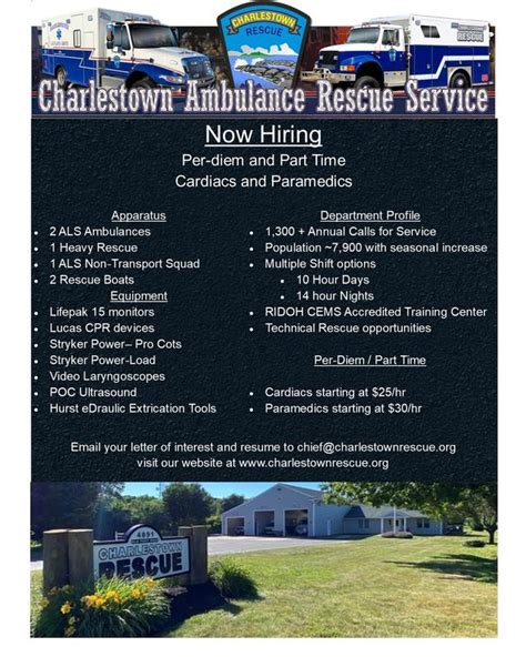 We're Hiring! - Charlestown Ambulance-Rescue Service