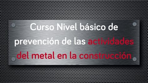 Recurso Preventivo Curso De Nivel B Sico De Prevenci N De Las