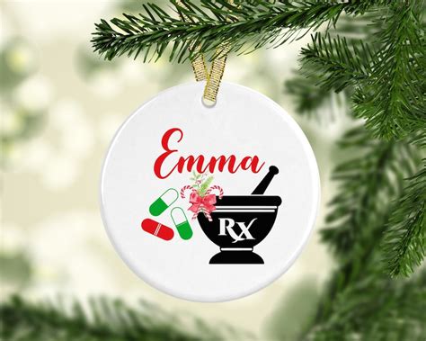 Pharmacist Ornament Custom Ornament Pharmacy T Rx Etsy