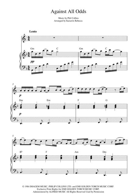 Against All Odds Take A Look At Me Now Sheet Music Phil Collins