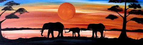 Elephant Silhouette Painting Painting by Rachel Olynuk