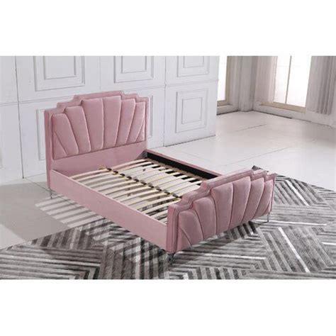 Elegant Pink Upholstered Bed Frame - Kingsize