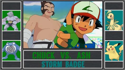 Ash Vs Chuck Pok Mon Sun Moon Cianwood Gym Storm Badge Johto Gym