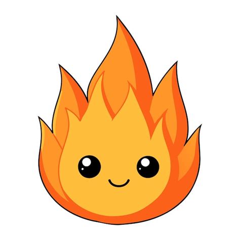 Icono De Llama De Fuego Llama De Fuego Personaje Emoji Lindo Aislado En