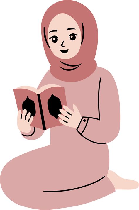 Muslim People Read Quran Illustration 22934690 Png