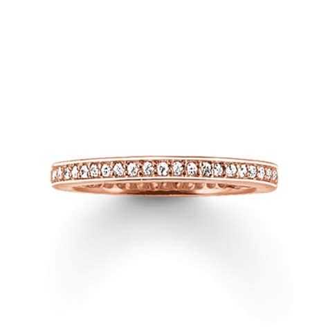 Thomas Sabo Outlet Rose Gold Plated Eternity Ring Tr