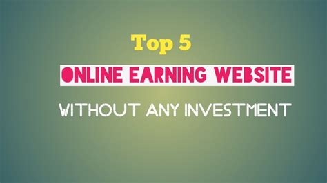 Top Online Earning Website Without Investment Youtube