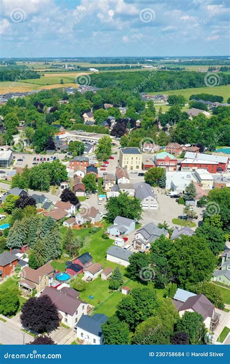 Aerial Vertical of the Town of of Tavistock, Ontario, Canada Editorial ...