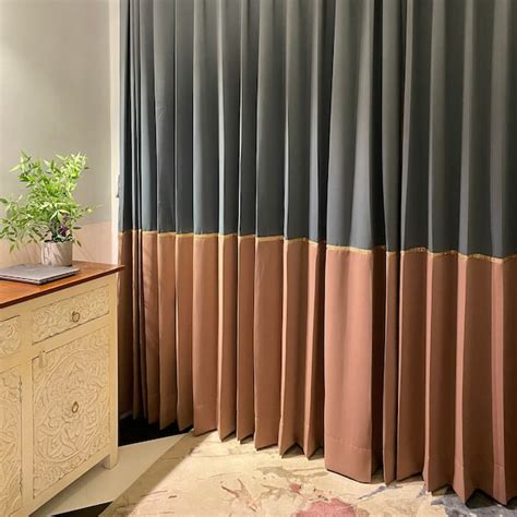 Color Block Curtains - Etsy