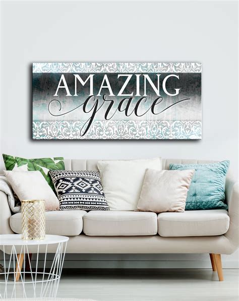 Christian Wall Art Amazing Grace V5 Wood Frame Ready To Hang Sense