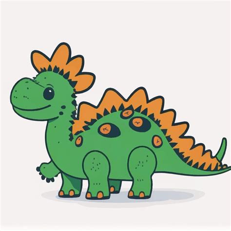 Premium Vector Cute Stegosaurus Cartoon Vector