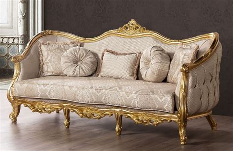 Casa Padrino Luxury Baroque Sofa Beige Gold Magnificent Living Room