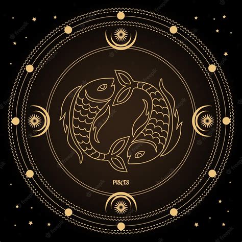 Premium Vector Pisces Zodiac Sign Astrological Horoscope Sign In A