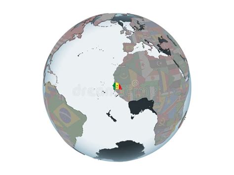 Senegal Con La Bandera En El Globo Aislado Stock De Ilustraci N