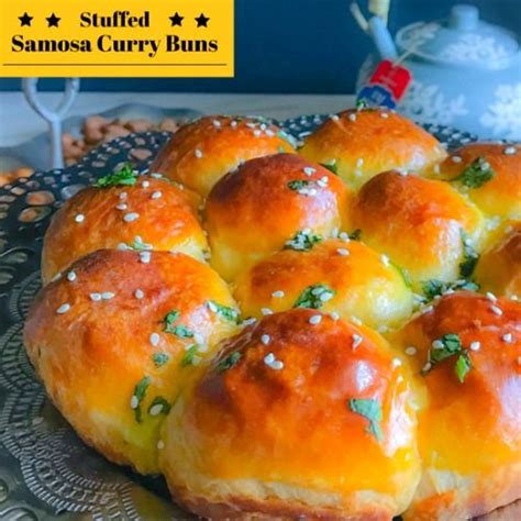 Stuffed Samosa Curry Buns Recipe Yummly Curry Buns Recipes Curry Bun Recipe