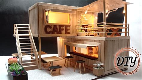 Diy Miniatur Cafe Dari Stik Es Krim Miniatur Coffee Shop Cafe