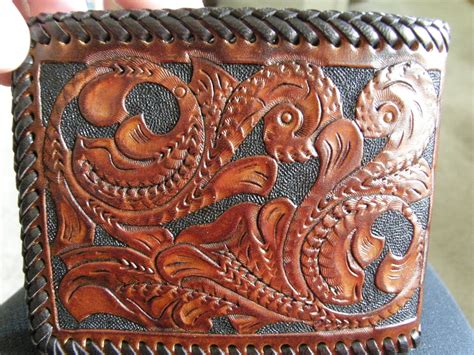 Custom Personalized Hand Tooled Leather Wallet Etsy