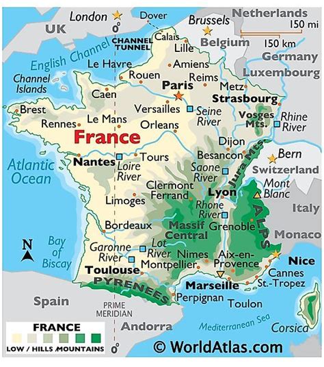 France Maps & Facts | France map, Regions of france, France