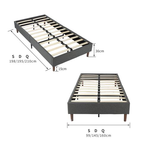 Bed Frame Mattress Foundation Dark Grey Double Goods Australia