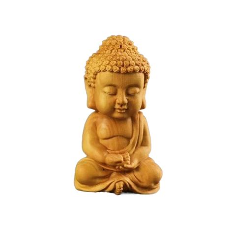 Statuette Bouddha En Bois Esprit Tibet