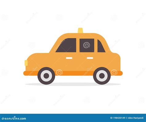 Coches De Taxi En Ilustración Vectorial De Diseño Plano Ilustración del