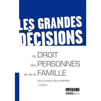 Les Grandes D Cisions Du Droit Des Personnes Et De La Famille Me