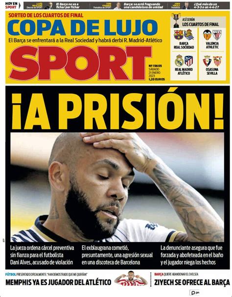 Portada Del Diario Deportivo Sport Del Día 21012023 News Europa