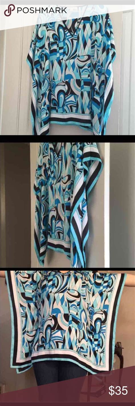 Michael Kors Kimono Top Michael Kors Blue White And Black Kimono