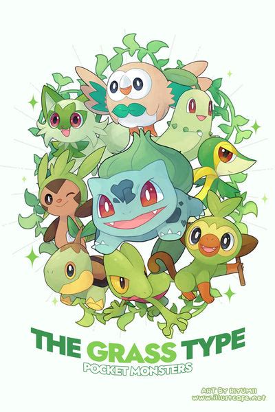 Grass Starter Pokemon Poster [Riyumii] – IllustCafe