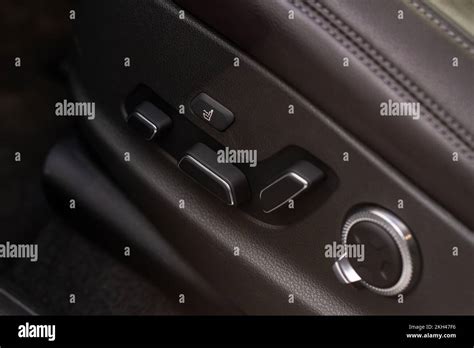 Electric Car Seat Adjustment Control Panel Close Up View Adjustable