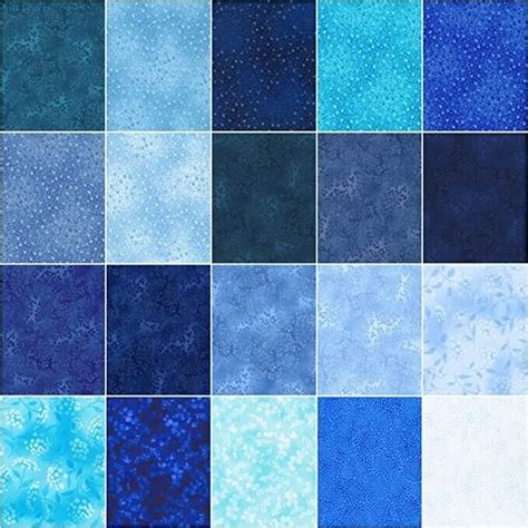 Fusions Blue Waterfall Cottons Layer Cake Squares Fabric Kaufman