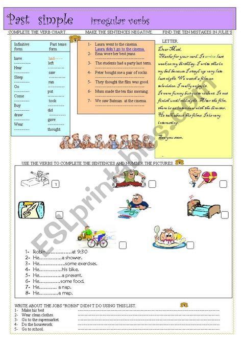 Past Simple Irregular Verbs Esl Worksheet By Alicia Del C E