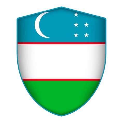 Premium Vector Uzbekistan Flag In Shield Shape Vector Illustration