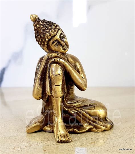 Esplanade Brass Buddha Face Showpiece Buddha Head Home Decor Idol