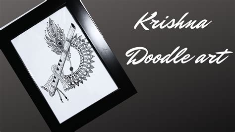 Easy Krishna Flute Doodle Art Flute Feather Drawing Step By Step