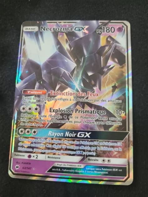 CARTE POKÉMON NECROZMA GX 63 147 Soleil et Lune Ombres Ardentes FR EUR