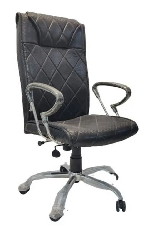 High Back Rexine Black Revolving Office Chairs At Rs High Back