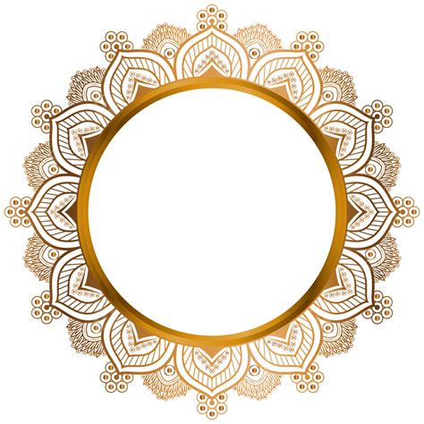 Luxury Golden Circle Frame Png Vector Psd And Clipart With Images And