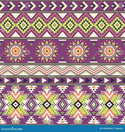 Tribal Aztec Geometric Seamless Pattern Stock Vector Illustration Of