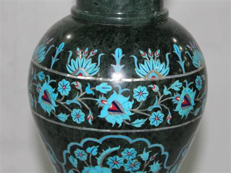 Antique Flower Vase Marble Inlay Handicrafts Pietra Dura Etsy