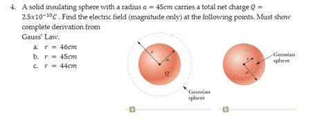 Solved A Solid Insulating Sphere With A Radius A45 Cm