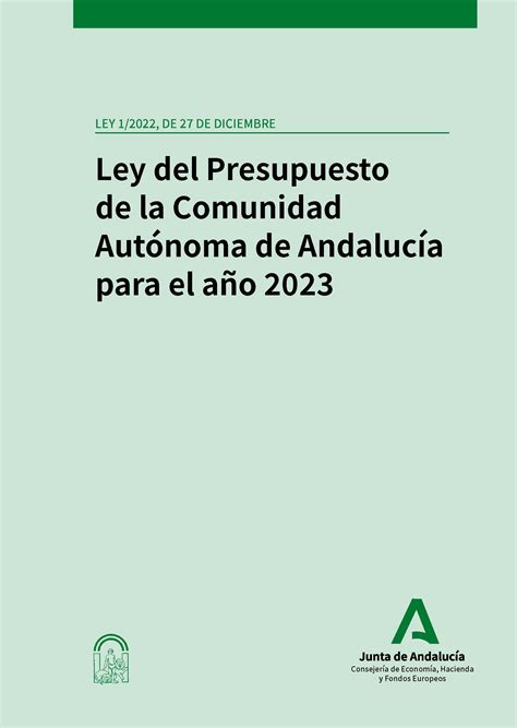 Ley del Presupuesto de la Comunidad Autónoma de Andalucía para el año