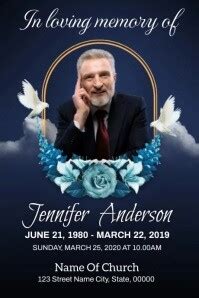 plantilla de floral funeral announcement poster template postermywall