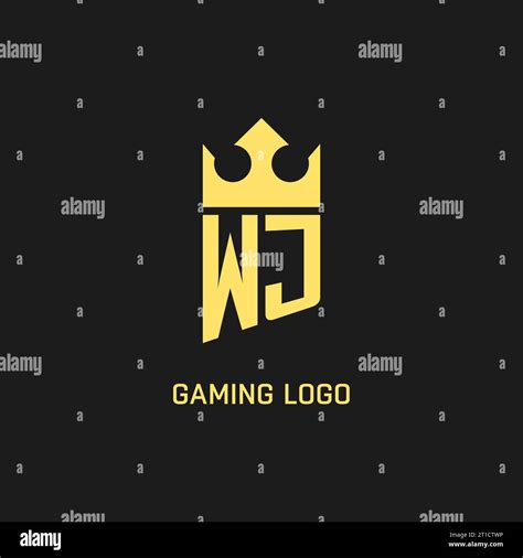 Monogram Wj Logo Shield Crown Shape Elegant And Luxury Initial Logo