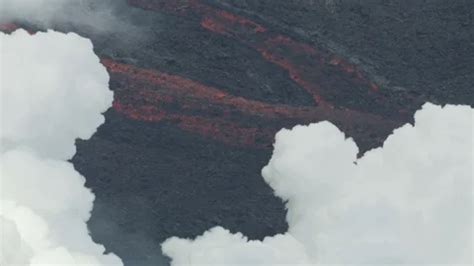 Aerial View River Of Hot Magma Ocean Ste Stock Video Pond