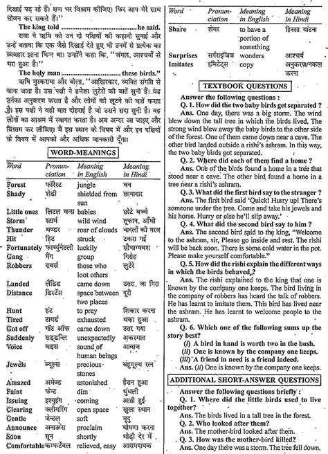 Ncert Board Solution 6th Class English Chapter 1 A Tale Of Two Birds A Pact With The Sun