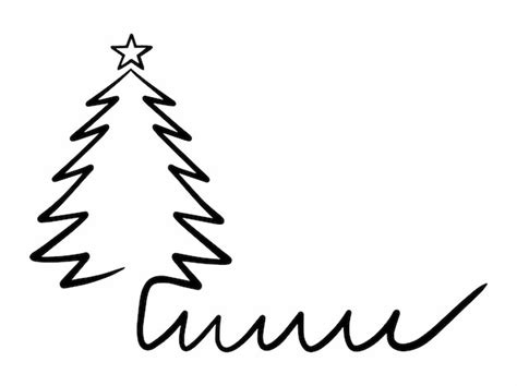 Premium Vector Christmas Tree Black And White