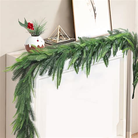 Amazon 9ft Handmade Christmas Garland Artificial Cypress Cedar