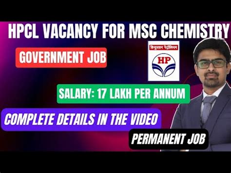 Hpcl Recruitment For Msc Chemistry Salary Lakh Per Annum